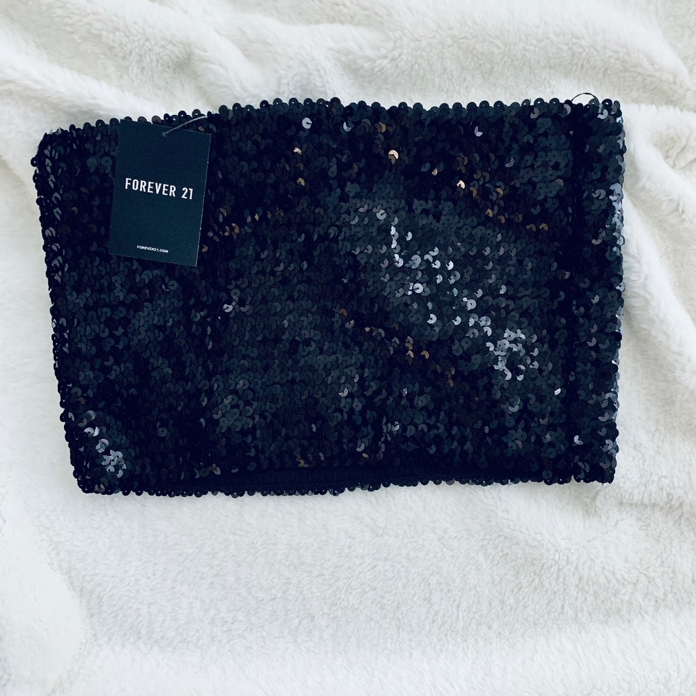 Sequined bandeau top size large